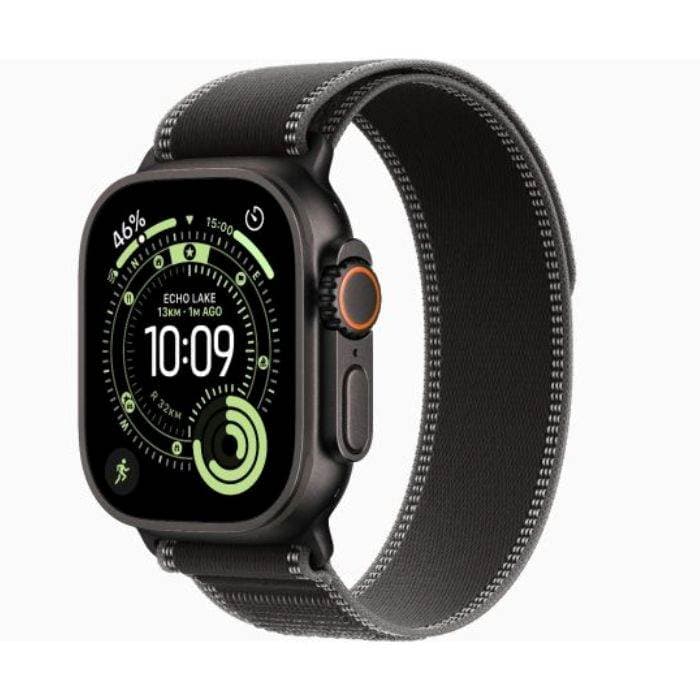 Apple Watch Ultra 3, GPS + Cellular, 49mm, Black Titanium Case with Black/Charcoal Trail Loop - 1