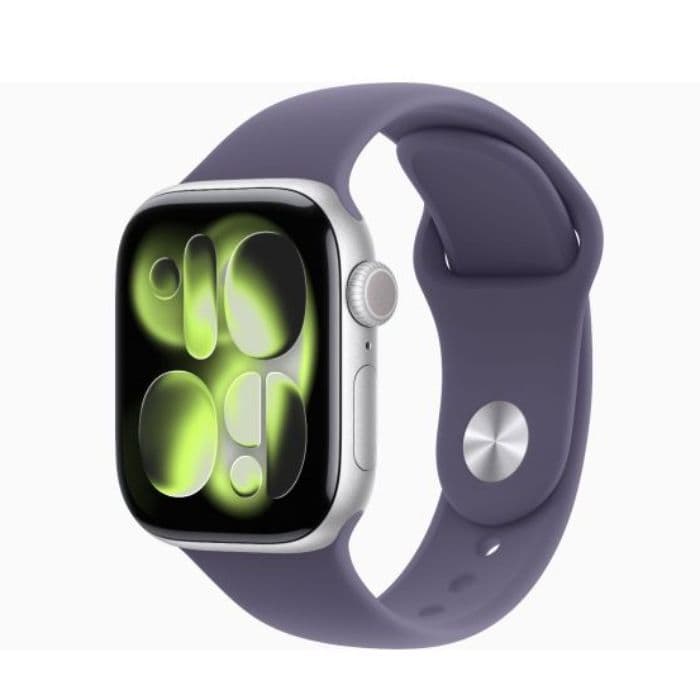 Apple Watch Series 11, GPS, 46mm,  Silver Aluminum Case with Purple Fog Sport Band, M/L - 1