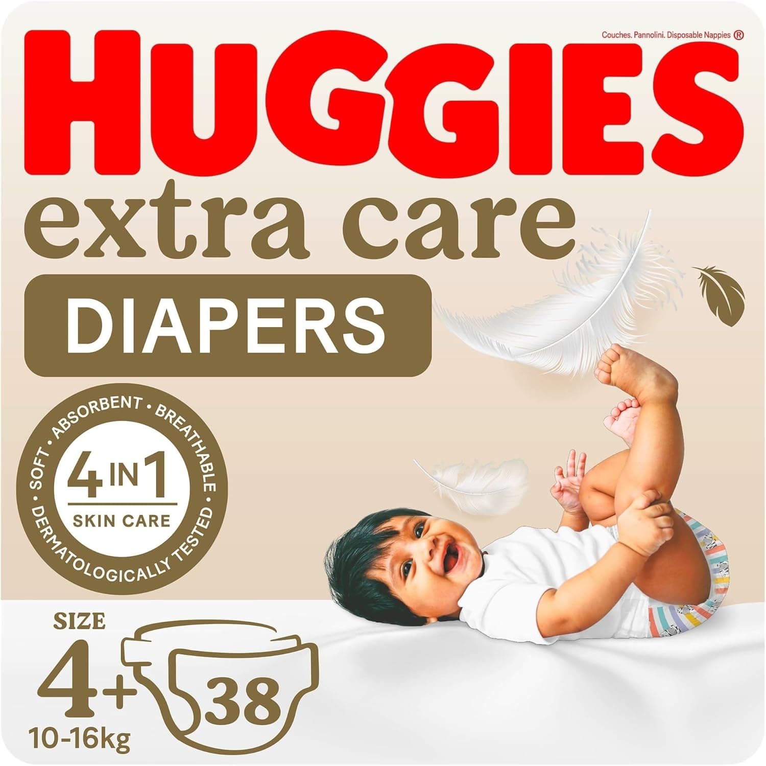 Huggies Extra Care, Size 4+, 10 -16 kg, Twin Jumbo Pack, 128 Diapers - 1