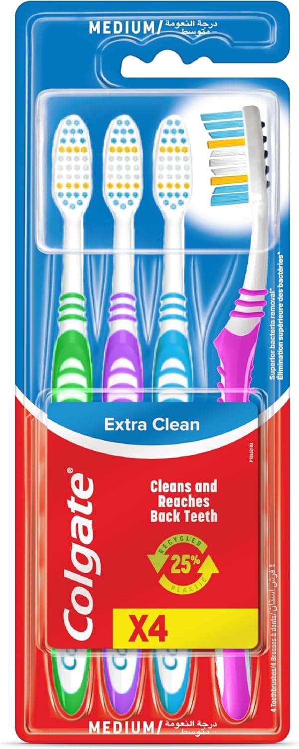 COLGATE TOOTHBRUSH EXTRA CLEAN X4 VALUE PACK - 1