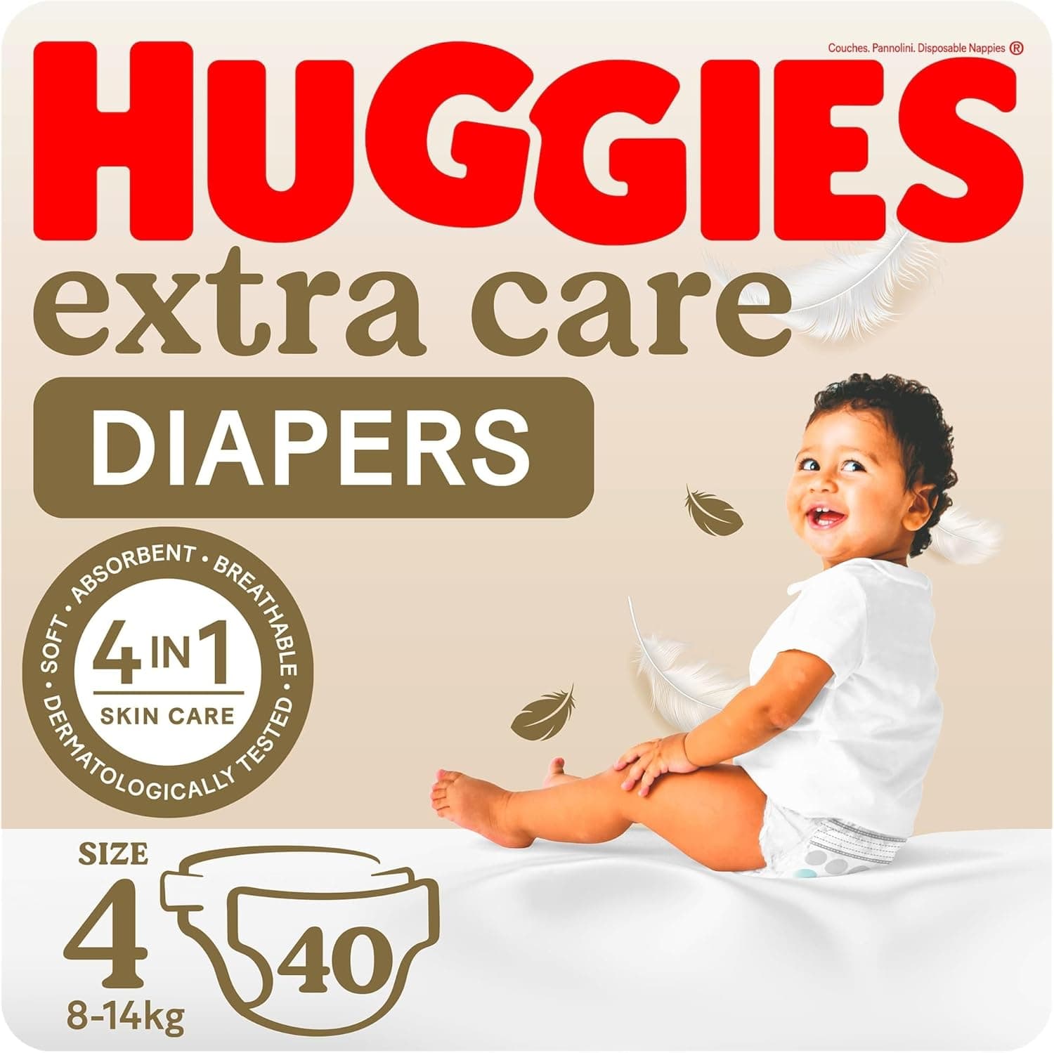 Huggies Extra Care, Size 4, 8 -14 kg, Value Pack, 40 Diapers - 1