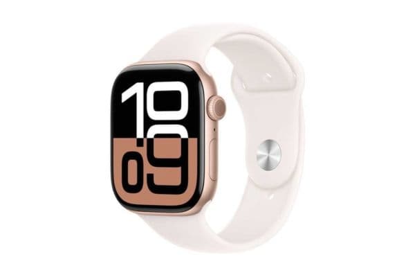 Apple Watch Series 10, GPS 46mm Rose Gold Aluminum Case, with Light Blush Sport Band – S/M - 1