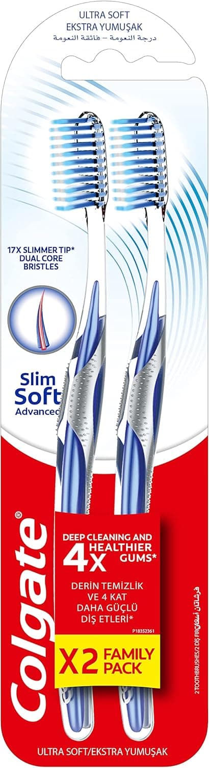 COLGATE TOOTHBRUSH SLIM SOFT ADVANCED TB 2PK - 1