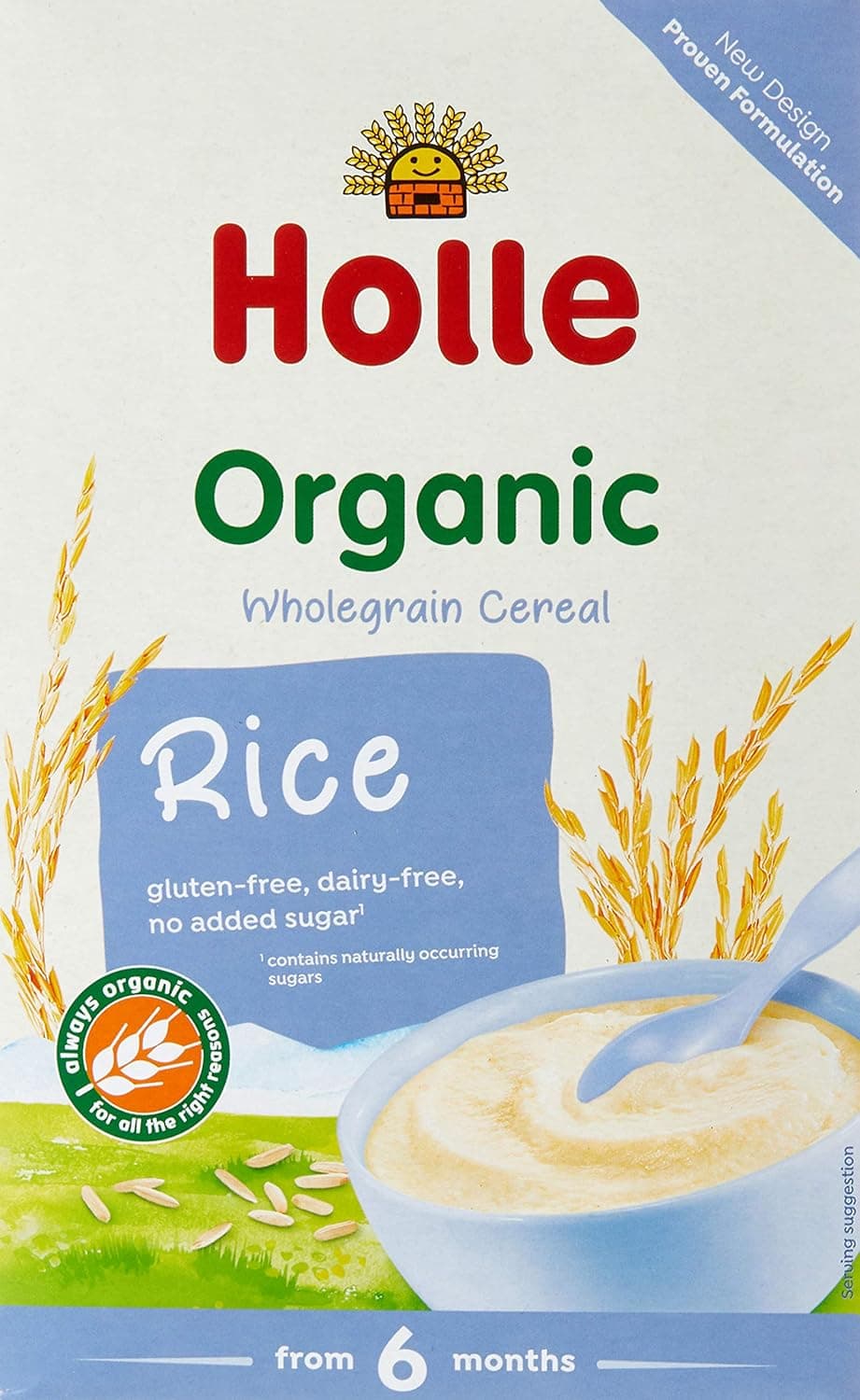 HOLLE ORG WHOLEGRAIN RICE CEREAL 6X250GM - 1