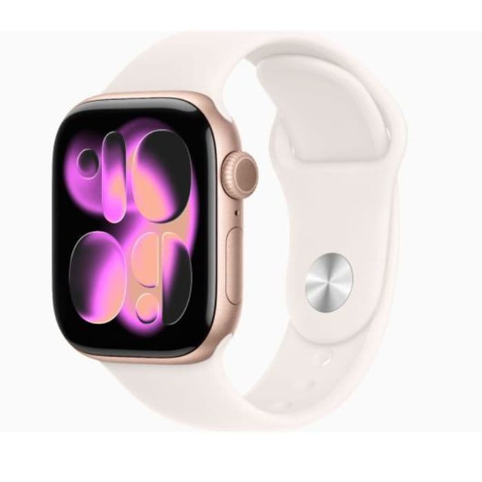 Apple Watch Series 11, GPS, 46mm, Rose Gold Aluminum Case with Light Blush Sport Band, M/L - 1