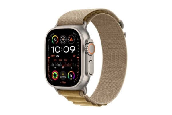 Apple Watch Ultra 2, (2024) GPS + Cellular 49mm Natural Titanium Case with Tan Alpine Loop - 1