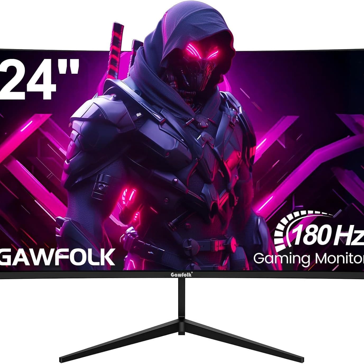 Gawfolk 24 Inch Curved Gaming Monitor FHD 180Hz Computer Display Screen VA 99% sRGB 1ms(GTG) VESA Wall Mounting For eSports gamers - 1