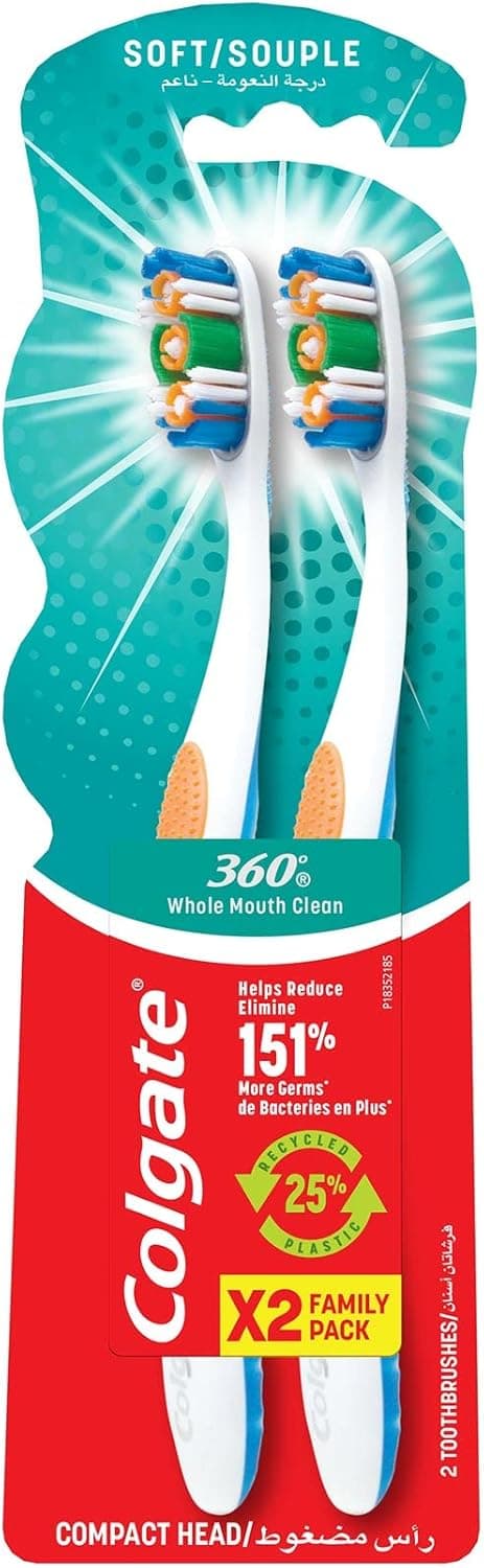 COLGATE TOOTHBRUSH 360 SOFT  2PK - 1
