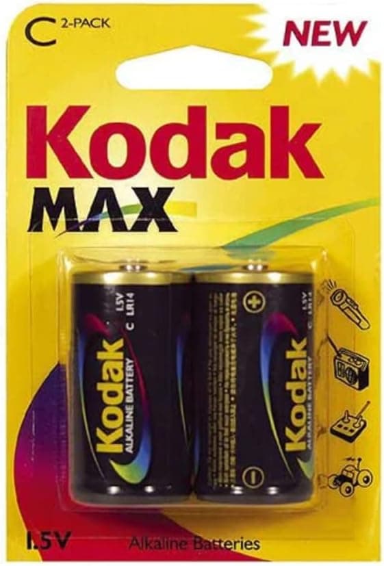 KODAK | C Cell Batteries | Size C Type | LR14 Alkaline | 1.5V | 2 Pack - 1