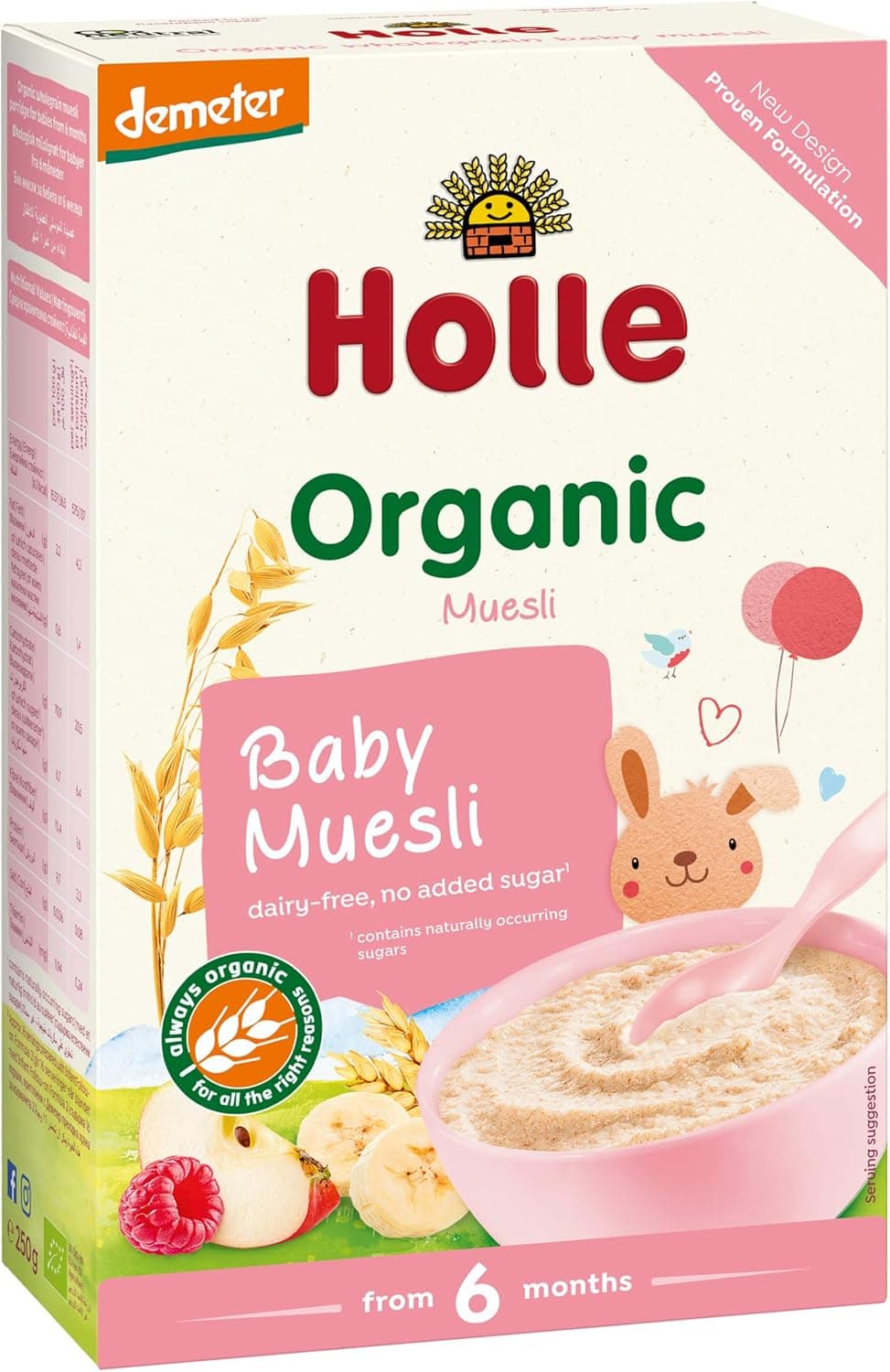HOLLE ORG WHOLEGRAIN BABY MUESLI 6X250GM - 1