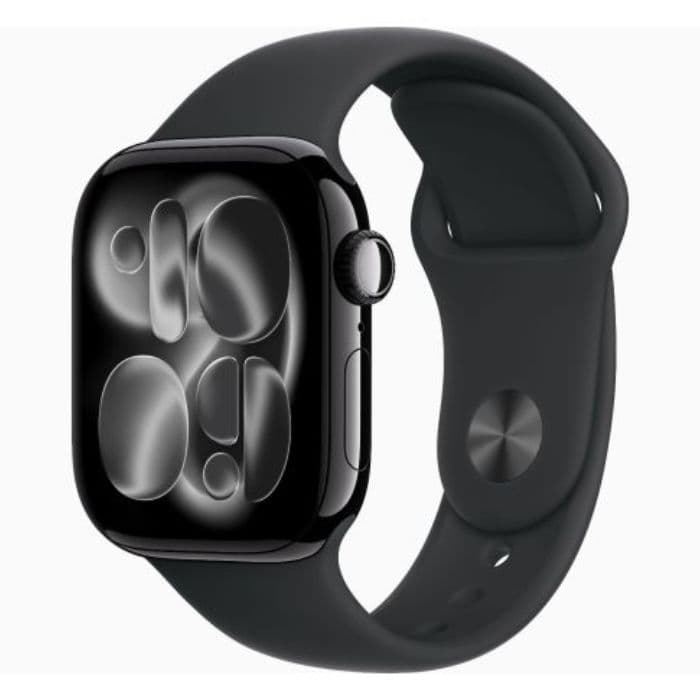 Apple Watch Series 11, GPS, 46mm, Jet Black Aluminium Case with Black  Sport Band, S/M - 1