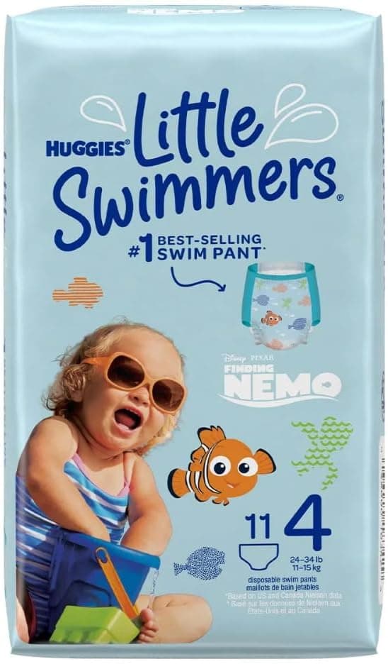HUGGIES LITTLE SWIMMER, Swim Pants Diaper, Size Medium, 11 Swim Pants - 1