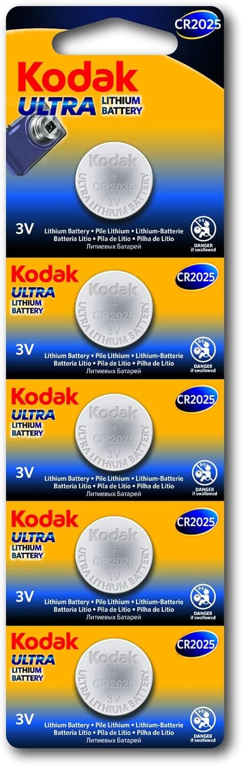 Kodak Max Lithium Button Cell Batteries – Pack of 5, CR2025 - 1