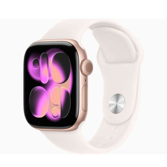 Apple Watch Series 11, GPS, 42mm, Rose Gold Aluminum Case with Light Blush Sport Band - S/M - 1