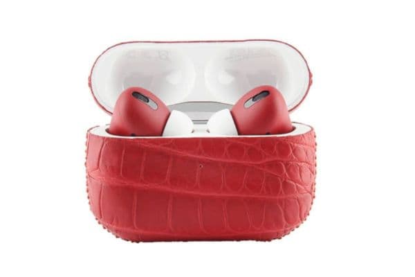 Merlin Craft Apple Airpods Pro Gen 2C Leather Alligator Red - 1