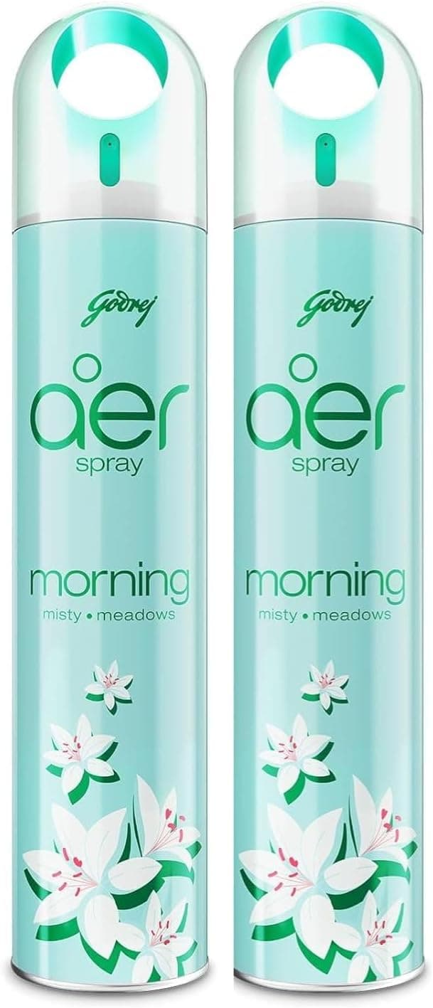 Godrej Aer Air Freshener Spray Morning Misty Meadows 300 ml - (Pack Of 2), Fghkarspz008-mmm - 1