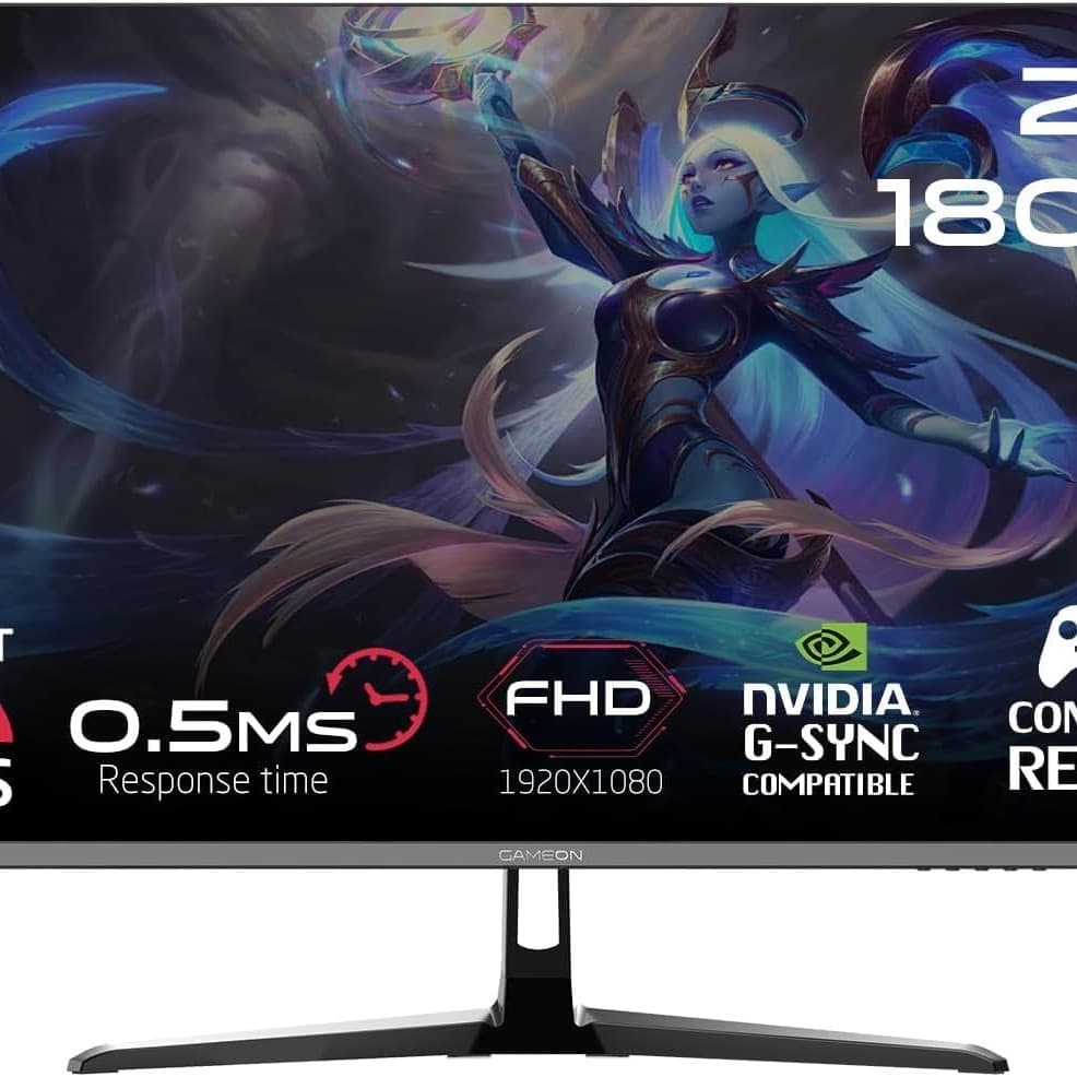 GAMEON New 2024 1080p Gaming Monitor 27 inch, GOPS27180IPS, FHD IPS, 180Hz Refresh Rate, 0.5ms Response Time, 2.1 HDMI, G-Sync & FreeSync, HDR, Built-in-Speakers, Console Ready - 1