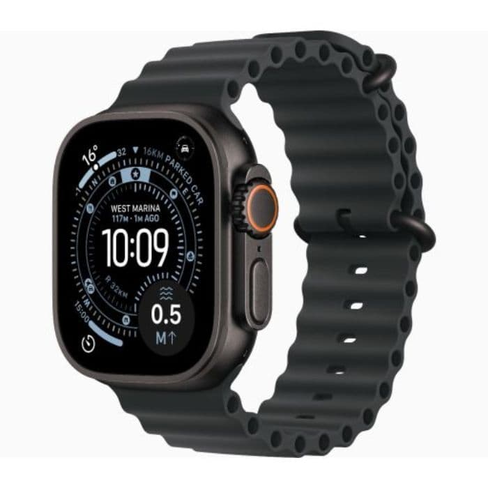 Apple Watch Ultra 3, GPS + Cellular, 49mm, Black Titanium Case with Black Ocean Band - 1