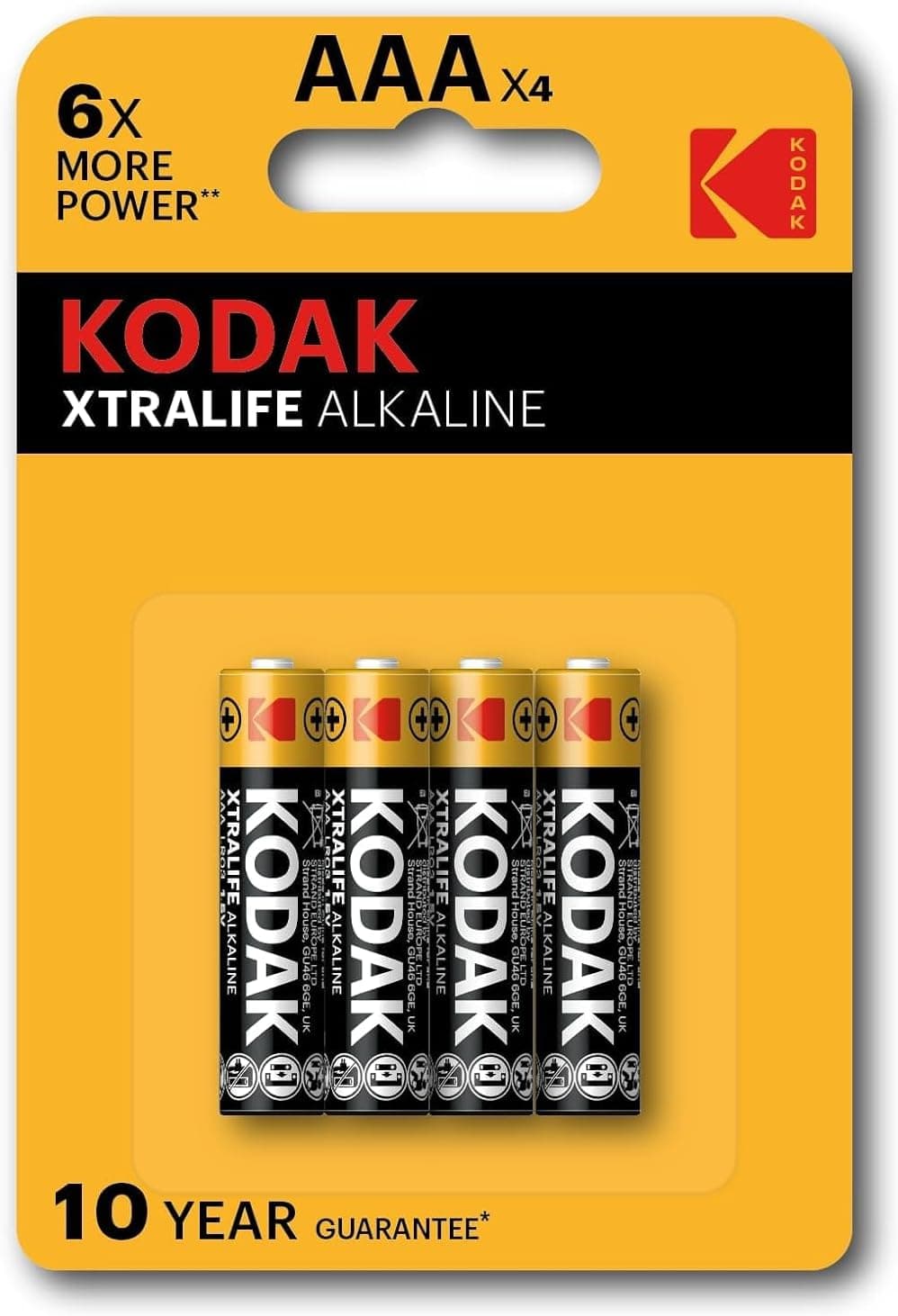 Kodak Xtralife Alkaline AAA Batteries - 4 Pack - 1