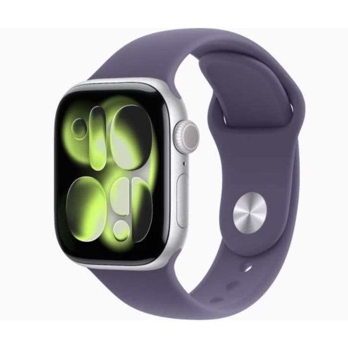 Apple Watch Series 11, GPS, 42mm, Silver Aluminum Case with Purple Fog Sport Band - M/L - 1