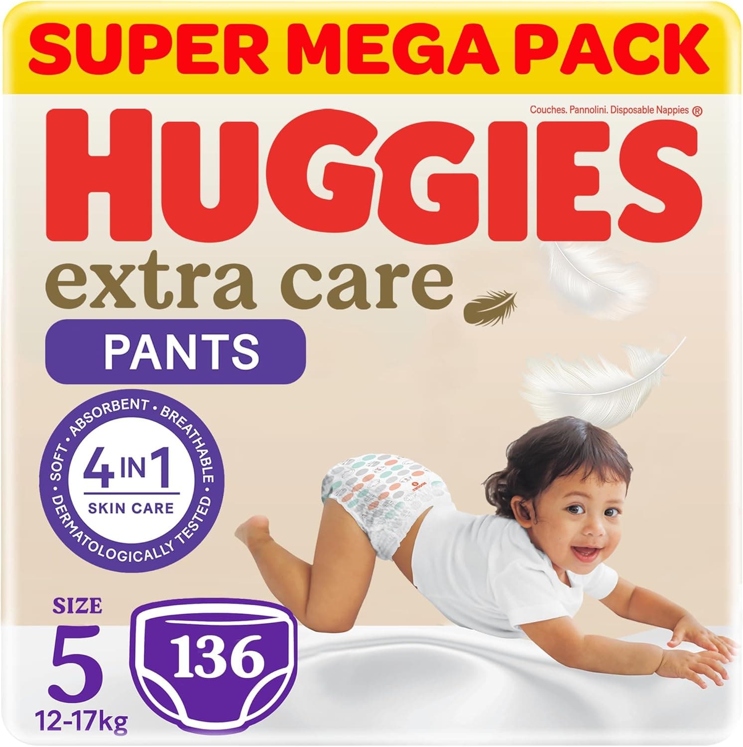 Huggies, Extra Care Culottes, Size 5,  12-17 kg, Super Mega Pack, 136 Diaper Pants - 1