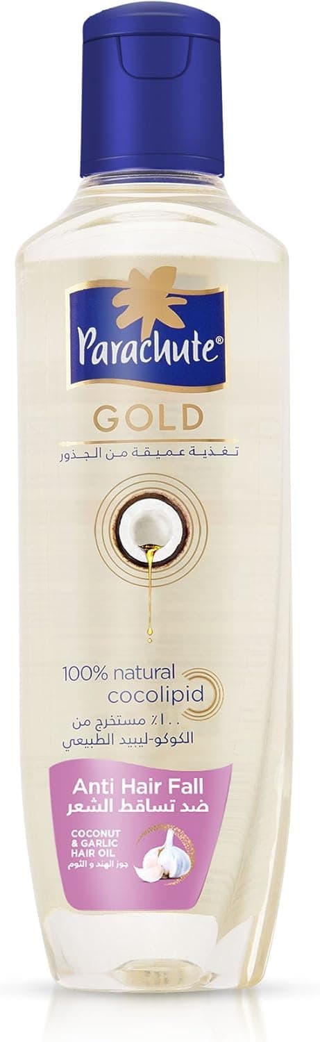 Parachute Gold Coconut Hair Oil Enriched with Cocolipid and Garlic Oil for Anti Hair Fall | Moisturizes Scalp & Control Dandruff | Contains 0% Parabens Silicones and Sulphate - 200ml - 1