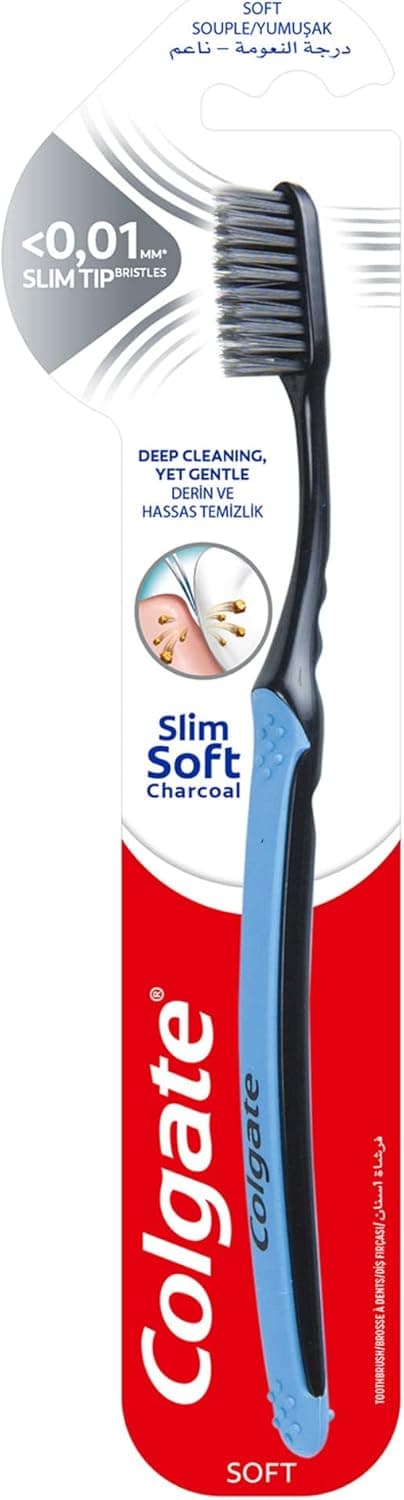 COLGATE TOOTHBRUSH SLIM SOFT CHARCOAL - 1