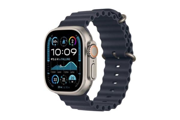 Apple Watch Ultra 2, (2024) GPS + Cellular 49mm, Natural Titanium Case With Navy Ocean Band - 1