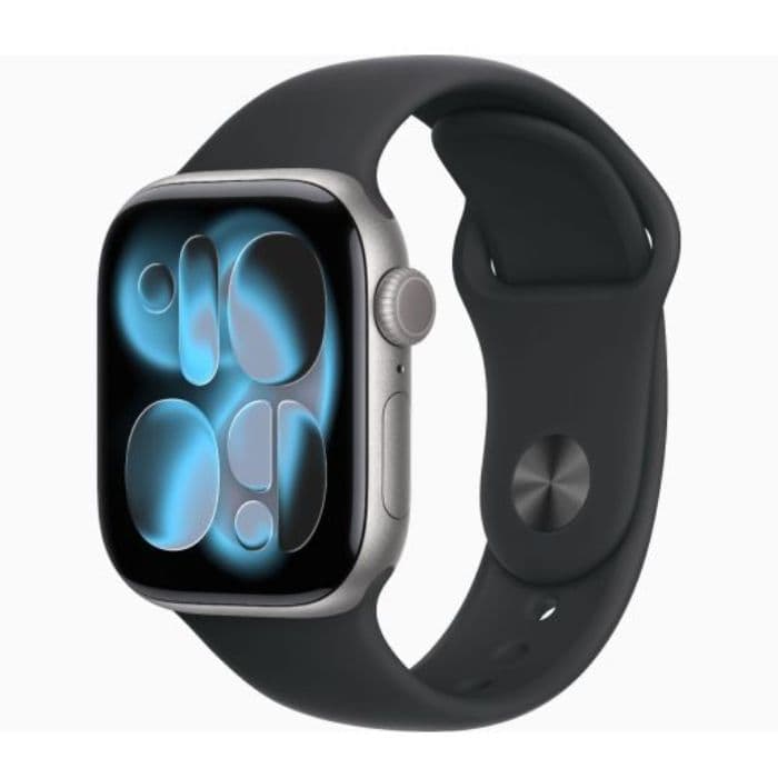 Apple Watch Series 11, GPS + Cellular, 42mm, Space Gray Aluminum Case with Black Sport Band - 1